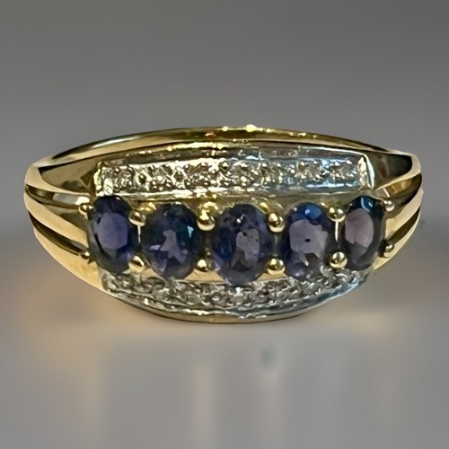 9ct gold tanzanite diamond - tanzanite,