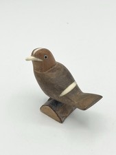 Carolina Wren Bird Figure Sculpture Wood Art Carve Ornament & Enamel 2.5” x 2.5”
