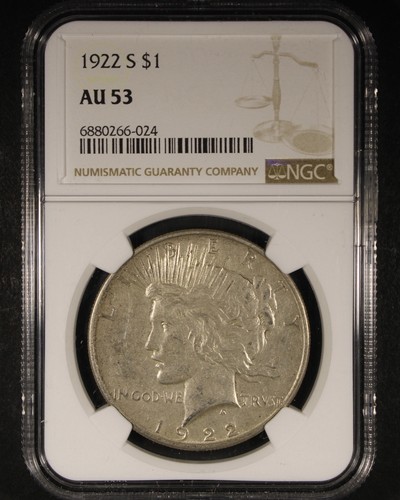 1922 peace dollar 1 ngc - dollar,