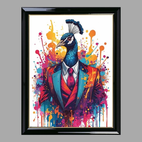 Peacock wearing suit wall - peacock,