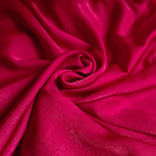 Red satin dress fabric crepe - red,
