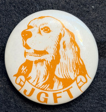 VINTAGE JGFT AMERICAN COCKER SPANIEL BUTTON PIN BADGE - FIELD TRIALS  UNKNOWN