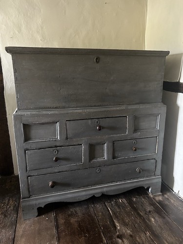 Antique grey painted folk art - antique,