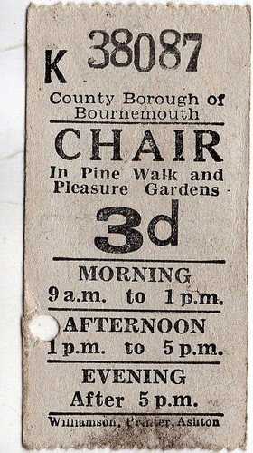 Deck chair ticket county - deck, ticket: