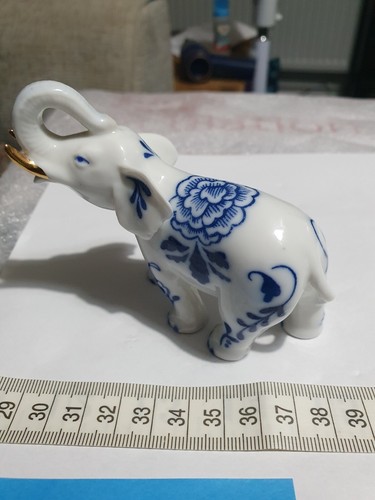 Porcelain elephant figurine - elephant,
