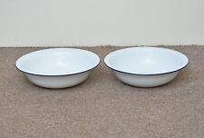 2x old white enameled washing
