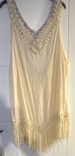 Womens beige neck - v-neck, sleeveless