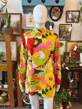 1960s Groovy Floral Micro Mini
