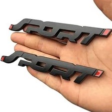 2pcs Black Car Metal 3D SPORT Logo Emblem Badge Sticker Trunk Fender Decal Trim