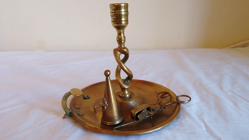 Antique brass candle holder - antique,