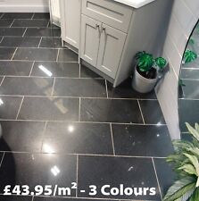 Sparkly Real Quartz - White Grey or Black Polished Wall & Floor Tiles - 3 Sizes