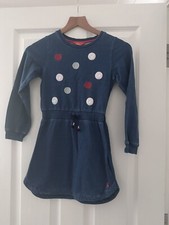 Joules Denim Spotty Blue Dress - VGC Age 7-8