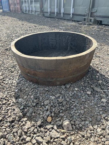 Oak whiskey barrel planter - oak,
