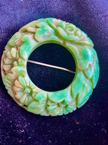 Vintage carved green - carved,