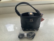 Moda In Pelle Women's Mal Black Crocodile Style Shoulder Bag New With Tags.