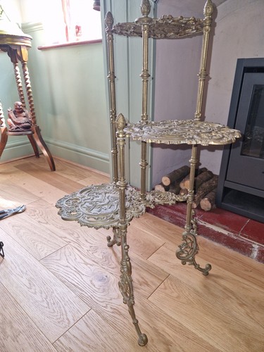 Vintage french brass tier - brass, 3-tier