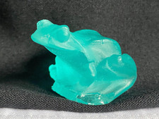 DAUM GLASS FROG FIGURINE GREEN
