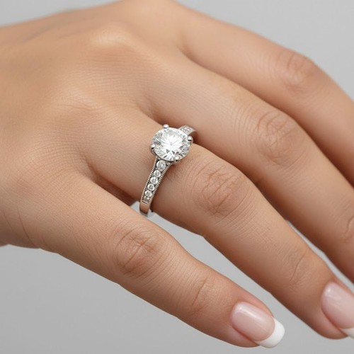 Engagement ring 14k white gold - ring,