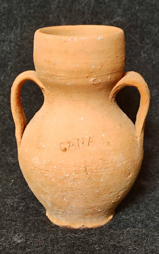 Clay handle handmade amphora - clay, 2-handle
