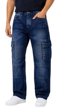 Peviani Mens Cargo Denim Jeans