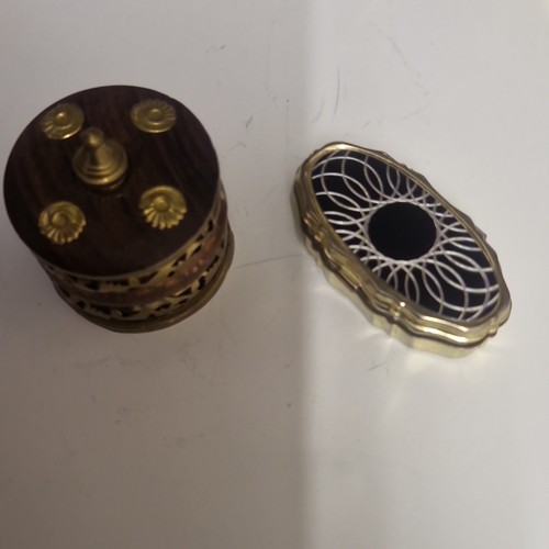 Vintage gold tone oval brass - vintage,