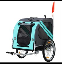 PawHut Pet Bicycle Trailer Dog Cat Bike Carrier Water Resistant Green Outdoor