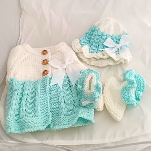 Handmade newborn doll cardigan - newborn/doll,
