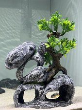 Aquarium Fish Tank Ornament Rock Hiding Cave Shuttle Hole Decoration