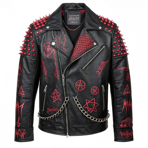 Men punk studded leather - men’s,