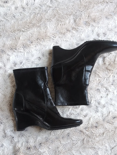 Rockport black leather - black, wedge