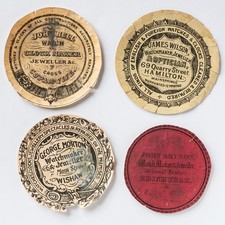 Antique Scottish watch papers: Wishaw, Cupar-Fife, Hamilton, Edinburgh