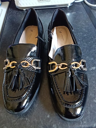 Women black patent shoes - black,