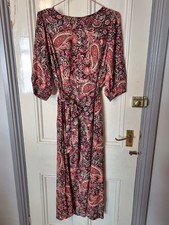 Paisley Pink Long Dress, Boho, F&F, Size 12, Very Good Condition