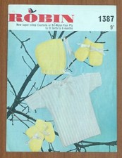 Robin baby knitting patterns vintage up to 6 months