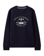 Crew Clothing Sweatshirt Men's Printed Graphic Crew Neck Sweatshirt in Navy