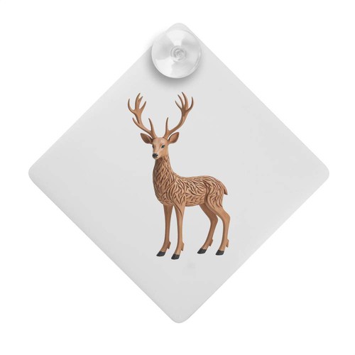 Carved stag suction cup - 'carved,