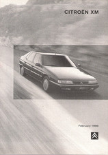 Citroen XM Specifications 1998-1999 UK Market Foldout Brochure Hatch & Estate
