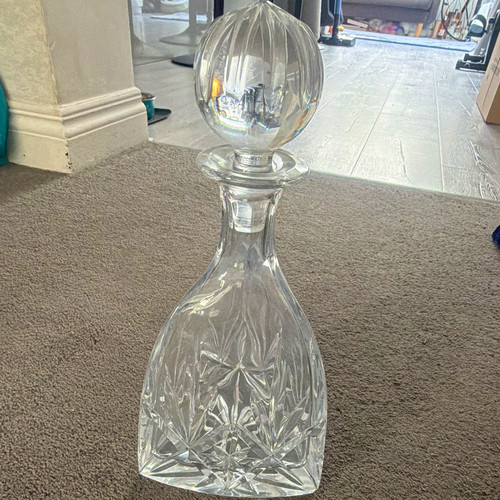 Cut glass decanter clear - decanter,