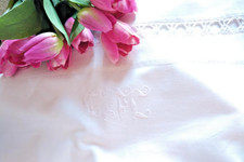 Vintage Monnogrammed Embroidered Sheet