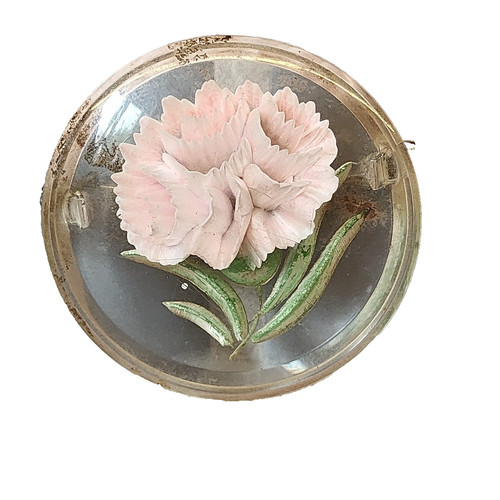 Lucite flower brooch 1940s - flower,
