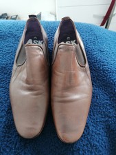 Ask The missus Men's Brown Leather Slip On Shoes Size UK 8