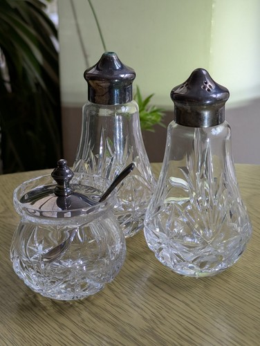 Stuart crystal condiment set