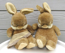 VINTAGE 2 X SOFFTEES GEMINI TOYS SLEEPING BUNNY RABBITS NON NON RABBIT TOY SET