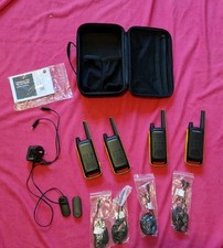 Motorola Walkie Talkie T82 Extreme Radios - 4 Pack, Carry Case, Hands Free