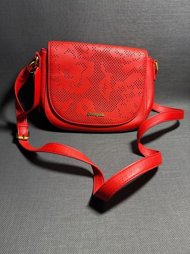 Desigual red leather crossbody - desigual,