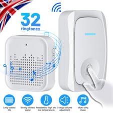 Wireless USB Doorbell Set 200m Range 32 Melodies Cordless Door Bell Chime