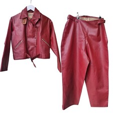 Vtg 1950s 50s BELSTAFF Scooterjak Ladies Waterproof Vinyl Scooter Bike Suit M