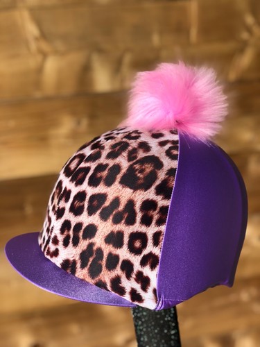 Riding hat silk animal - silk, leopard