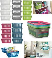 Handy Storage Basket Plastic Crate School Office Kitchen Pharmacy Tidy Organiser