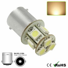 24 VOLT WARM WHITE 8 SMD LED BULB GLB149 BA15S 5W R5W POSITIVE NEGATIVE EARTH
